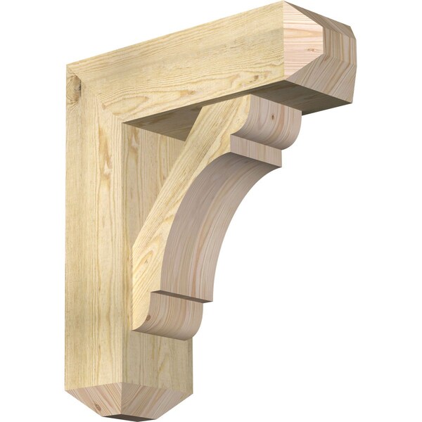 Ekena Millwork Olympic Craftsman Rough Sawn Bracket w/ Offset Brace, Douglas Fir, 8"W x 24"D x 28"H BKT0806X24X28OLY04RDF - main